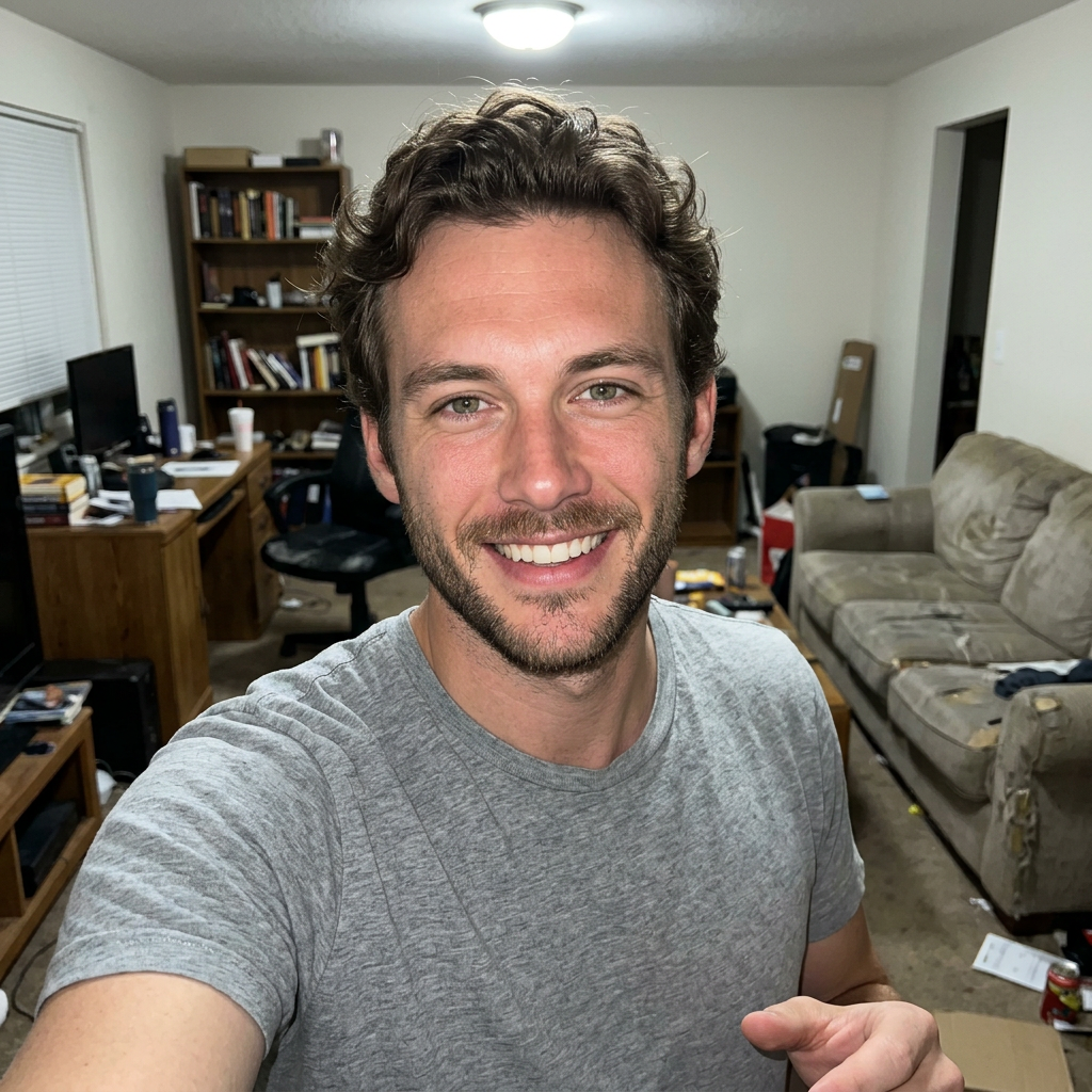 Before — On the couch at home